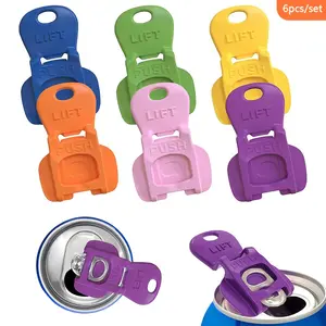 Multicolor Manual Can Tab Opener, 6/12pcs Set Portable Colorful Easy-Open Bottle Opener, Perfect for Cola, Beer, Soda Water, Handheld Beverage Dustproof Lid Gadgets, Party BBQ Beach Essential Tool