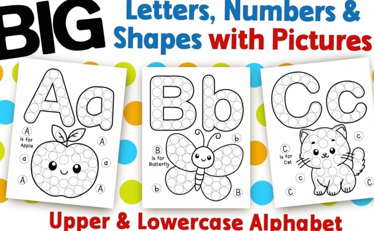 Dot Markers Activity Book: Letters, Numbers and Shapes Art Coloring for Toddlers Ages 1-3 and 2-4   Paperback – October 27, 2024