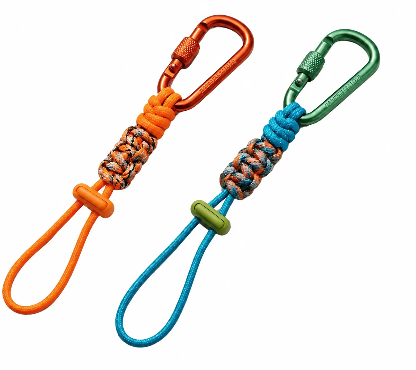 Hand-Woven Paracord, 4mm Thick 7-Strand 1-in-1 Utility Cord with Heavy-Duty Aluminum Carabiner & Quick-Release Loop for Climbing, Outdoor Recreation