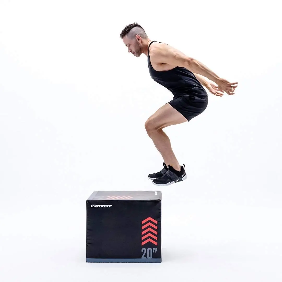 RITFIT 3-in-1 High-Density Foam Plyometric Jumping Box - Soft Padding, Non-Slip Surface, 440-lb Weight Limit, Multi-Size Exercise Equipment for Plyometric Training, Garage Workouts to Boost Explosiveness & Reduce Injury Risk
