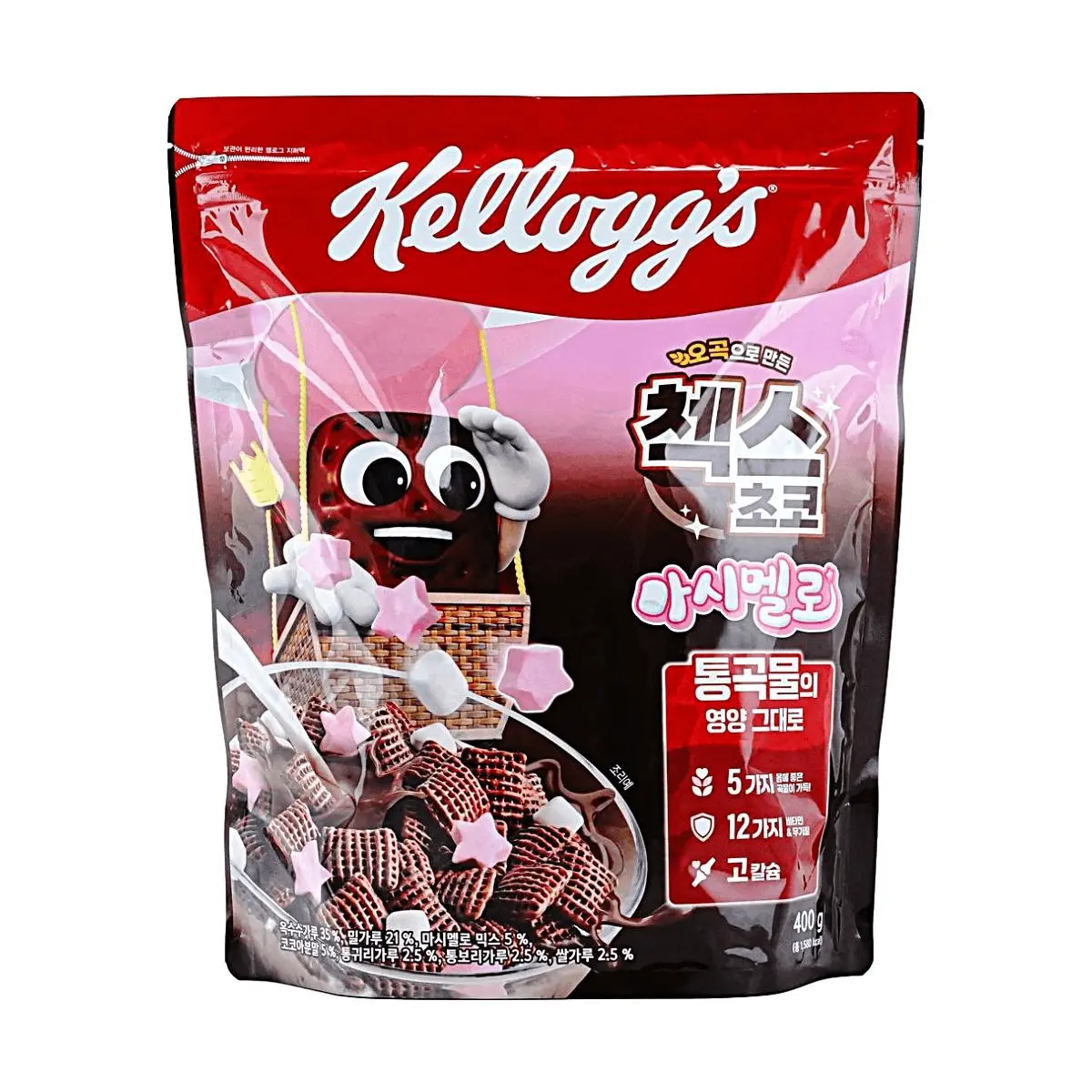 Kellogg's Choco Marshmallow Cereal - Korean Edition, 5 Whole Grains, 12 Vitamins & Minerals, High Calcium, 400g Family Pack Kellogg's Choco Marshmallow Cereal - Korean Edition, 5 Whole Grains, 12 Vitamins & Minerals, High Calcium, 400g Family Pack