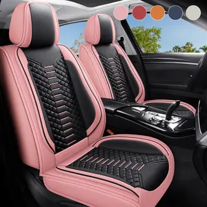 Universal Nappa Leather Car Seat Covers Full Set Cushion Protector for 5 Seat - Versatile Design for Everyday Use