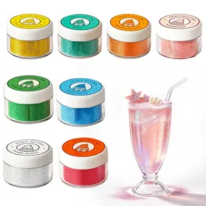 8 Edible Glitter  Luster 4g/Bottle Set Viral Drink Decor Vibrant Colors Food Grade Shimmer for Beverages & Baking Safe Ingredients FDA Certified