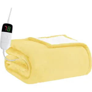 Heated Electric Blanket Full Size - 72" x 84" Heating Blanket with 10 Heating Levels & 8 Hours Auto Off, Warm Flannel Blanket, Christmas Birthday Gifts for