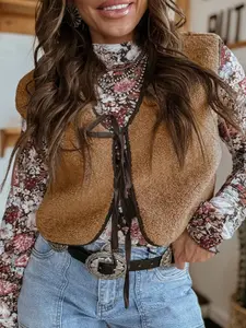 A women's brown vest, casual, fashionable and lightweight, suitable for daily wear