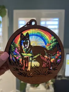 German Shepherd Suncatcher for Sunny Window