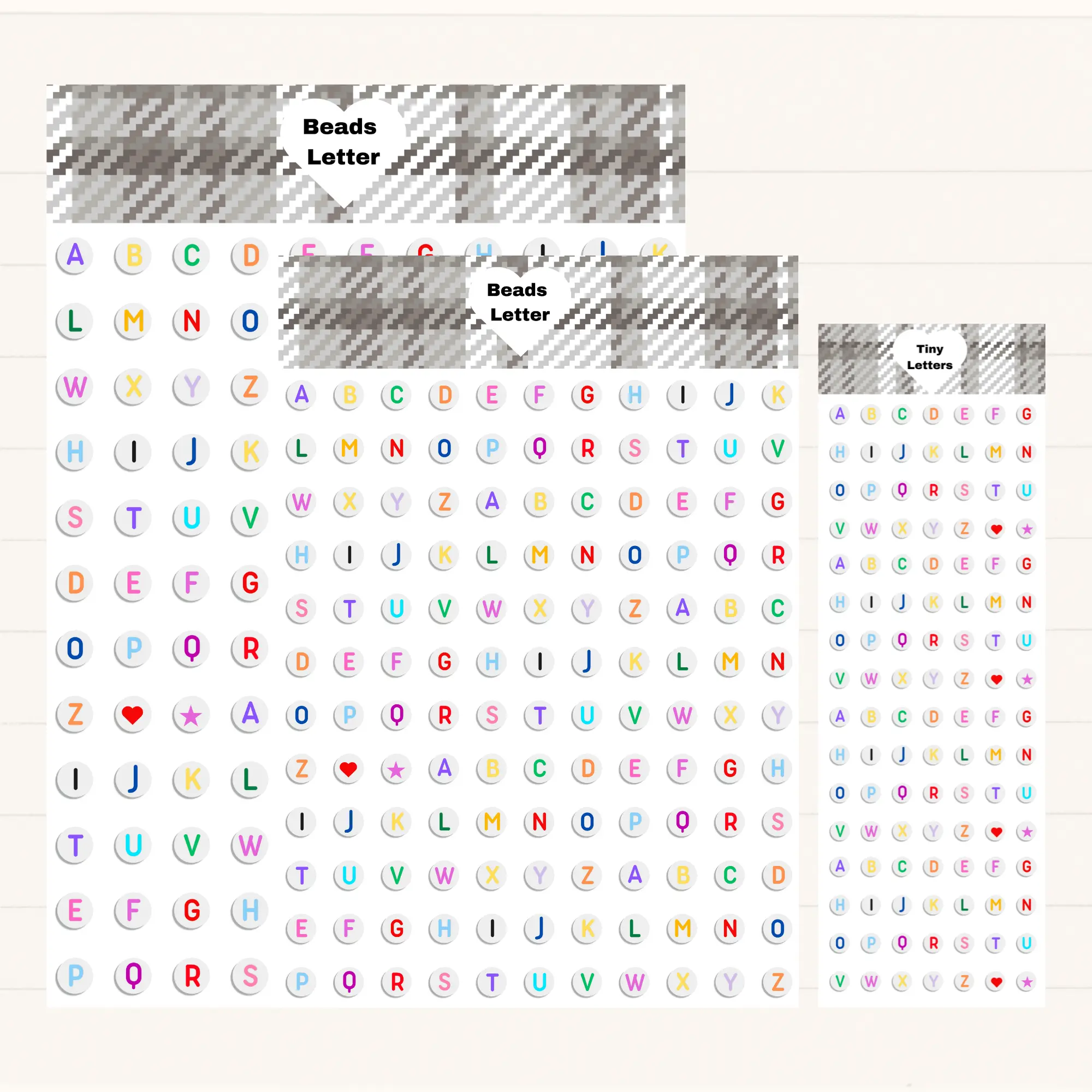 Colorful Bead Letter Stickers
