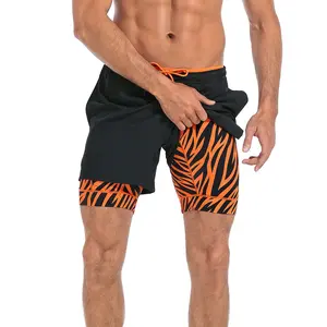 LRD Men's 5 Inch Athletic Gym Workout Shorts with Compression Liner, Elastic Waistband, Extra Deep Front Pockets, Breathable Fabric, Unisex Design