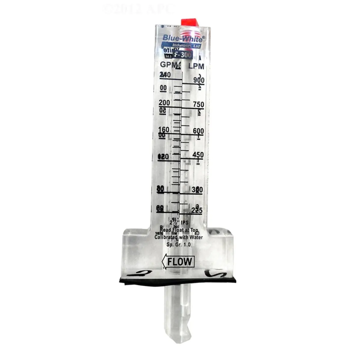 Blue F300 Horizontal Standard Flow Flowmeter - Home & Garden Pool Spa Accessory, Measures Flow, GPM 300, Durable Patterns, Easy Setup, Convenient Storage