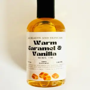 Warm Caramel and Vanilla Body Oil natural care massage comfort scent