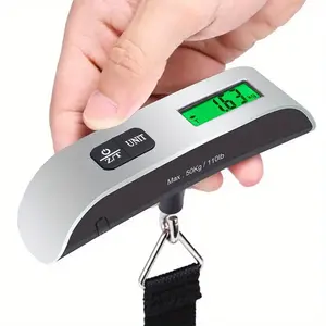 Portable Digital luggage Scale, Outdoor Scale for Accurate Weighing, 110lbs Hanging Baggage Scale with Backlit LCD Display, Portable Suitcase weight Scale, Travel Luggage Weight Scale with Hook, Strong Straps for Travelers