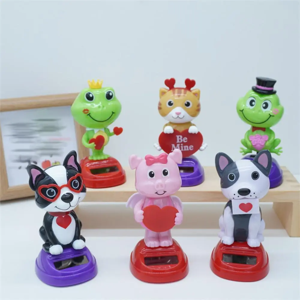 Cute Animal Dashboard Decorations, ABS Creative Valentine'S Day Ornament, with Nodding Head, for Dog, Cat, Pig, Frog, and More ﻿