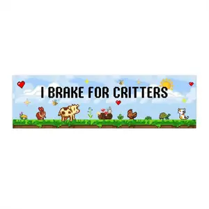 Stardew Valley Inspired, I Brake For Critters Bumper Sticker, I Brake For Animals Bumper Sticker, Weatheproof Magnet or Bumper Sticker