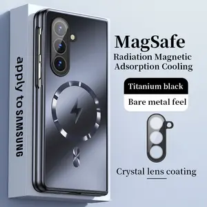 For Magsafe Magnetic Wireless Charging Matte Case For Samsung Galaxy Z Fold 7 5 6 4 3 5G Frosted Shockproof Protection Cover