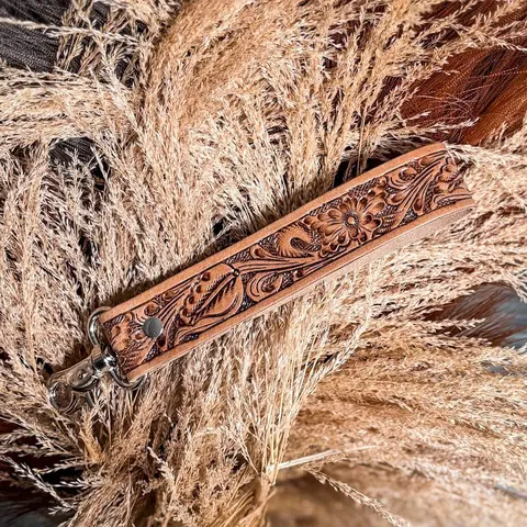 Myra Bag Tampico Trails Key Fob - Handmade Western Stuff Keychain, Stylish Keychains for Luggage & Bag Accessories (Honey Color)