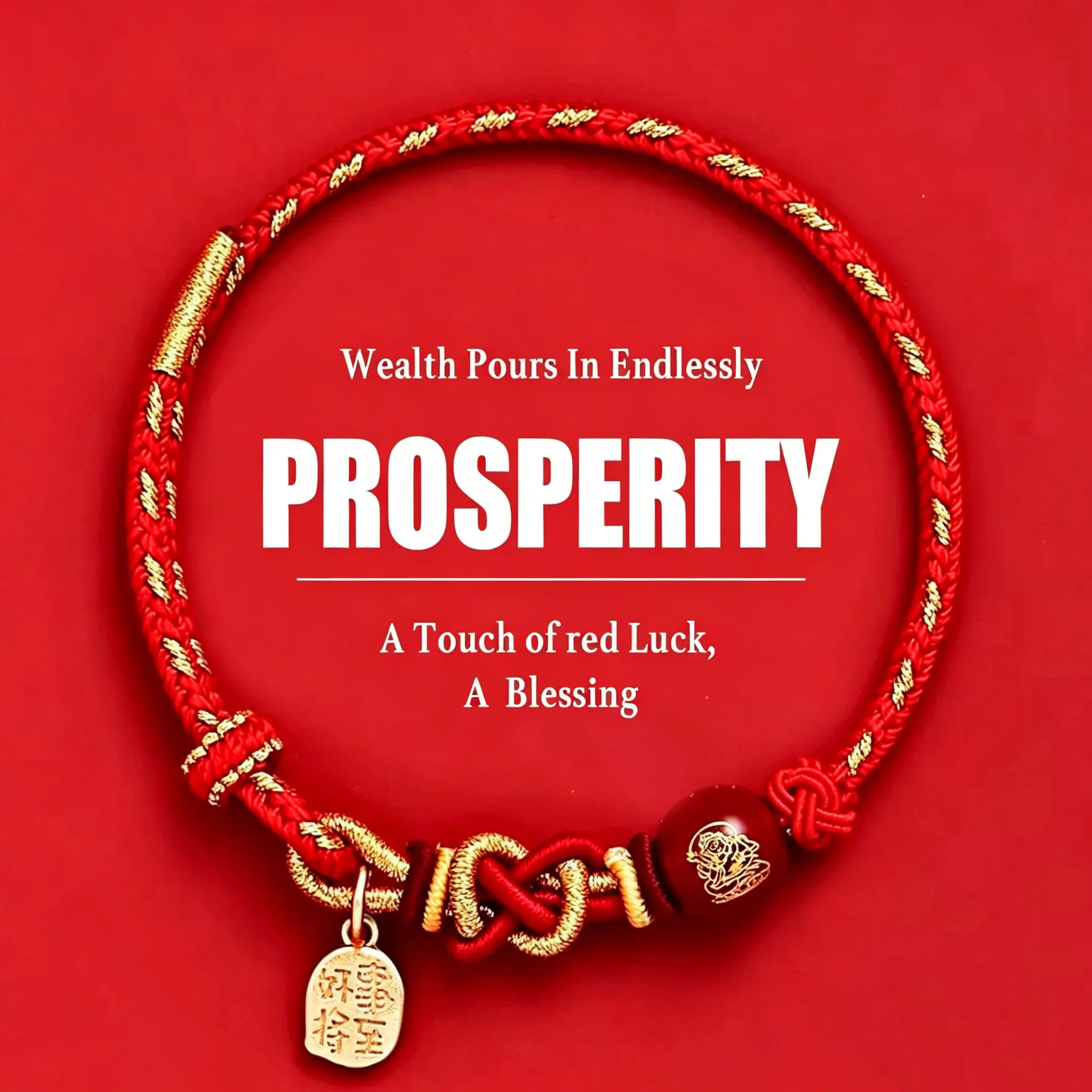 2026 Year of the Horse Red String Bracelet, Handmade Lucky Knot Zen Fidget Stretch Jewelry, Energy Healing Good Fortune Money Attraction Beaded Bracelet, Friendship Embr Prosperity Amulet, Viral First Bracelet I Gift Wrist Accessory