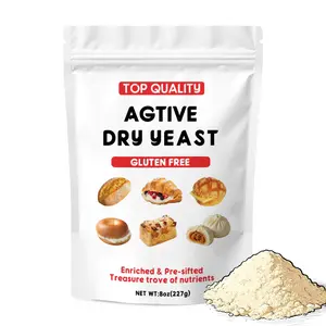 Wacacee gluten-free active dry yeast, 8 oz (227 g). Fast-acting fermentation yeast for pastries; quick dough leavening agent—add directly to batter. Suitable for baking bread, pizza dough, cakes, and doughs; a baking essential loved by many bakers and a h