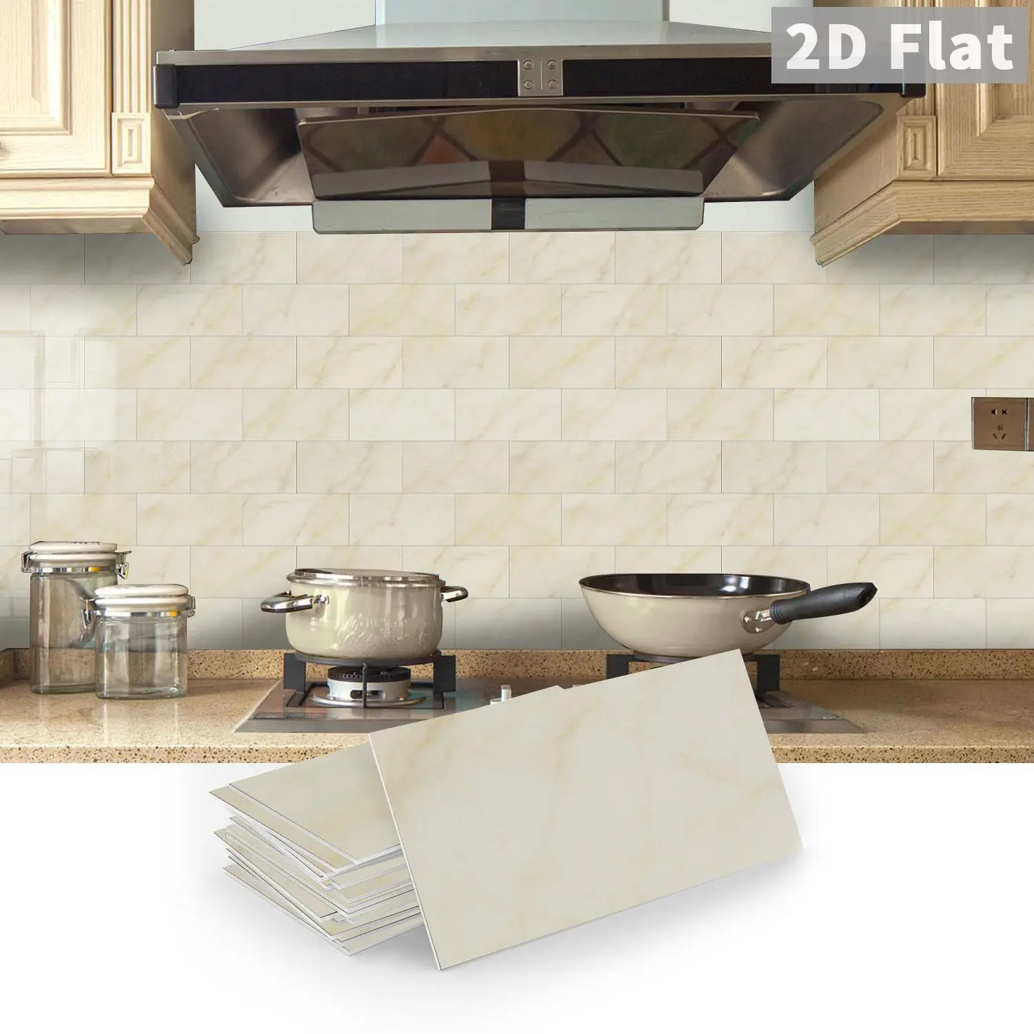 ​​16/32pcs Easy Install Marble Backsplash Stickers - 4x8 Inch Peel & Stick Pvc Tiles, Heat And Moisture Proof, Durable Decal For Kitchen, Bathroom, Laundry Area​