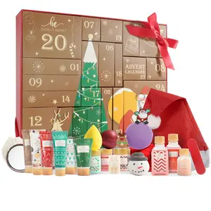 24 Pieces of Bath Body Care Christmas Advent Calendar Gift Set BODY & EARTH Countdown Christmas Gifts for Women