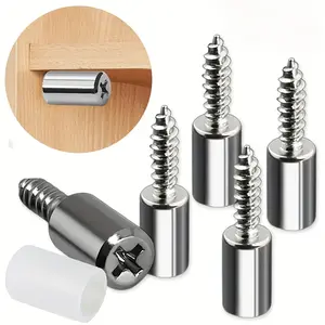 Self-Tapping Cabinet Shelf Supports with Anti-Slip Sleeves & Self-Tapping Screws for DIY Furniture & Home Storage on Laminate Boards and Glass Brackets bolt Self-Tapping Truss Screws Stainless Steel Self-Drilling kit