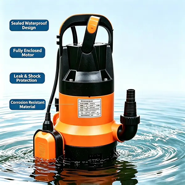 0.5HP Submersible Dirty Water Utility Pump with Auto Float Switch - 110V High-Efficiency, 83 cu m/h High-Flow Drainage for Pool, Basement