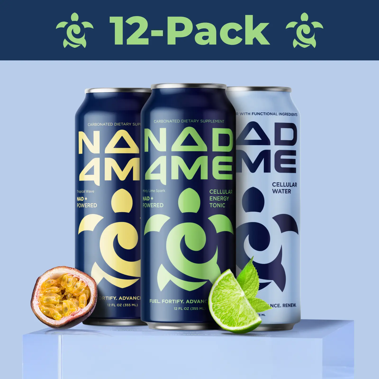 12-pack | NAD4Me | Daily vitality drink | Powered by NAD+| Zero caffeine | Zero stimulants