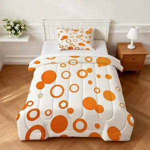 2/3Pcs Macaron Colorful Polka Dot Comforter Set, Lightweight Breathable No Pressure, Ideal for Summer Air-conditioned Room Sleep (With Filling, No Pillow Inserts)
