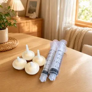 6 Pcs Newborn Pet Feeding Syringe Kit, Soft Silicone Nipples with 3ML & 5ML Measuring Syringes, Nursing Bottle Alternative for Kittens, Puppies and Small Animals