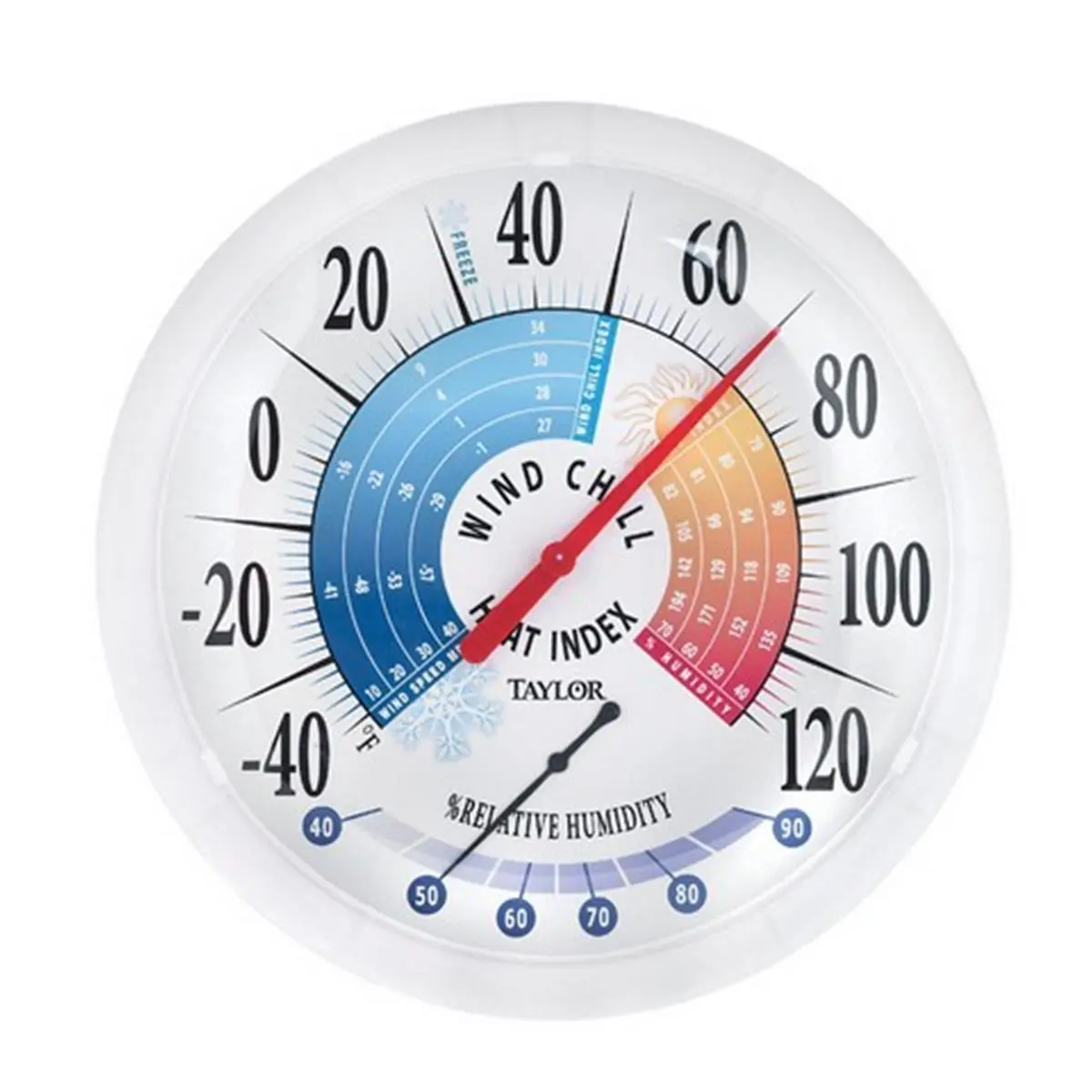 212 MAIN 13.25 in. Wind Chill-Heat Dual-Use Thermometer, Indoor & Outdoor Home Thermometer for Home Improvement, Garden Supplies, Dial Gauge