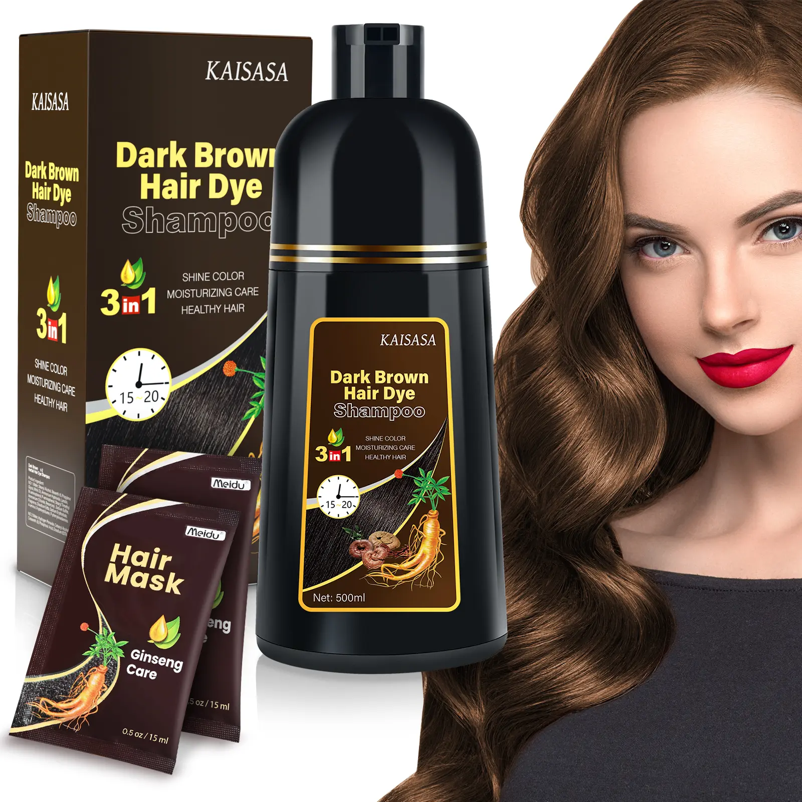 Dark Brown 500ml+2Hair Mask