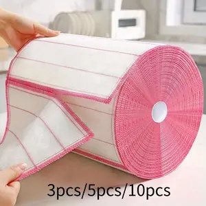 3/5/10counts Thickened kitchen pure cotton yarn dishwashing cloth non greasy scouring pad absorbent and non shedding tablecloth lazy cloth cleaning cloth Kitchen Towels Absorbent Super Absorbent Reusable