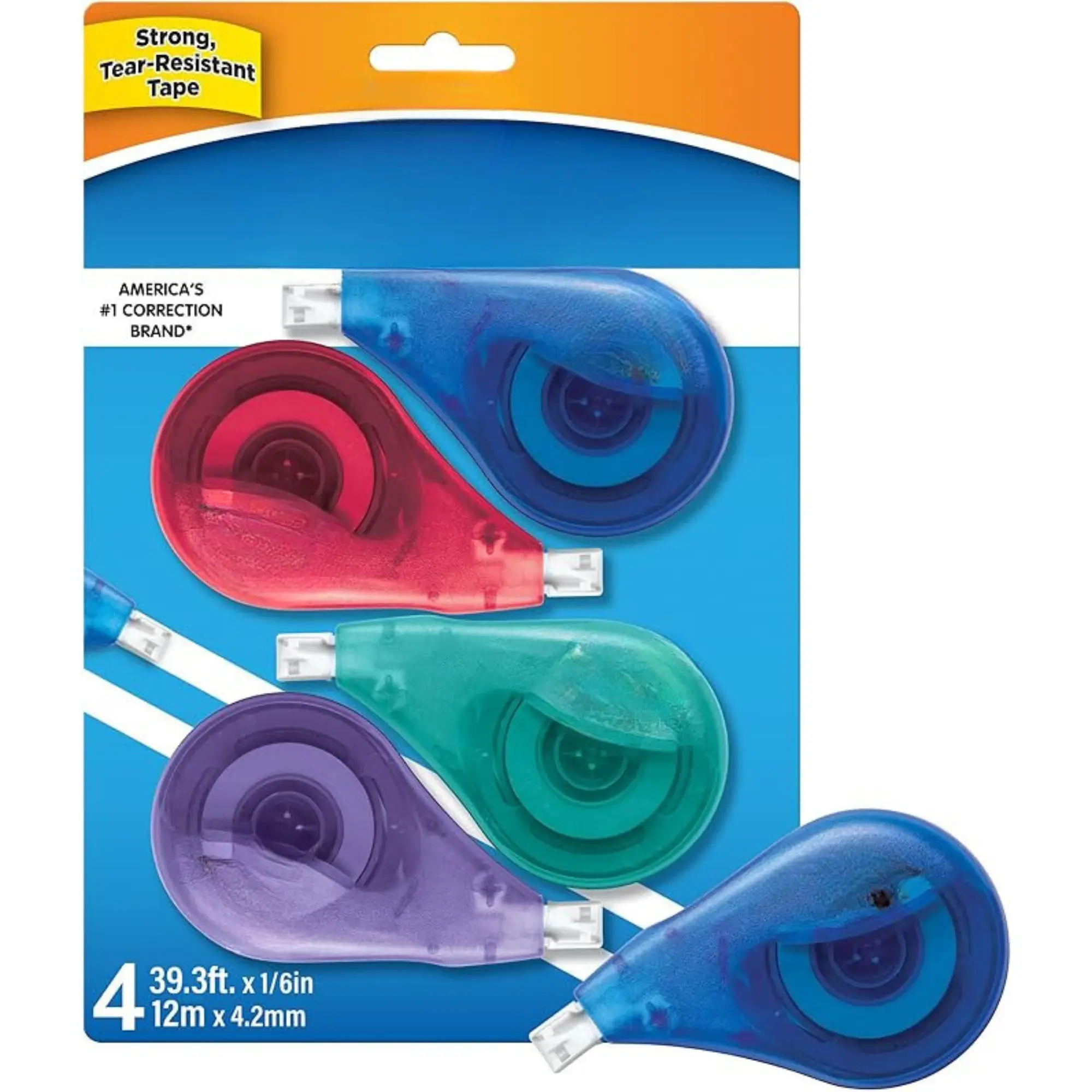 White Correction Tape, 39.3 Feet, White Correction Tape, Clean and Easy to Use Tear-Resistant Tape