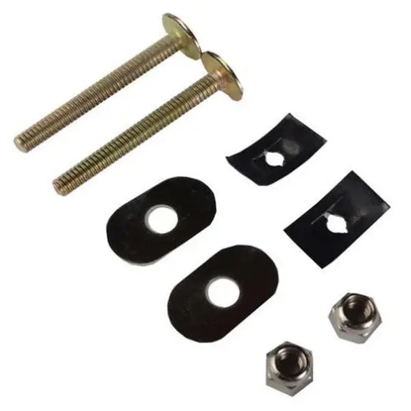 Closet Bolt Kit 2-1/4" x 1/4" Pack of 10 Toilet Repair Parts Includes Bolts Nuts and Washers for Fastening