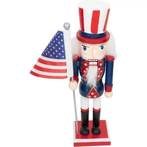 Bold Patriotic Nutcracker Displaying National Pride, 10", Multi