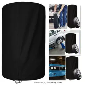 Car tire cover Oxford cloth storage cover can hold 4 tire dust covers, garage home storage cover