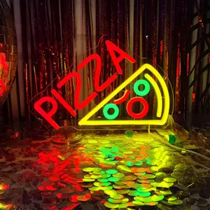 Pizza Neon Sign Neon Pizza Signs for Business, Pizza Night Light Pizza Decor Pizza Party Decorations  Neon Sign for Pizzeria Restaurants Kitchens Shops Parties, 11.8" x 8"