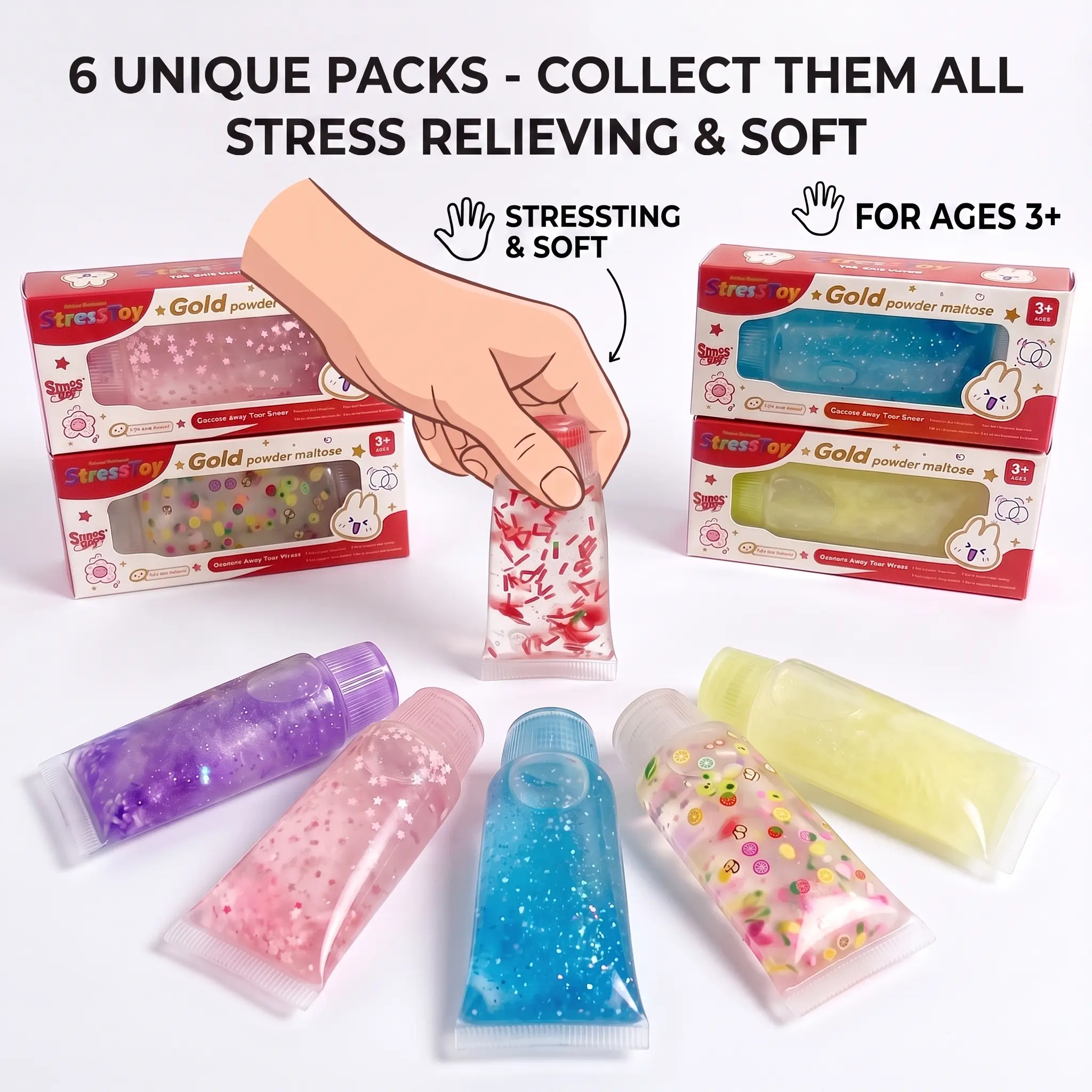 Ultra Stretch Toothpaste Stress Relief Toy, Soft Squeeze Slime Tube, Decompression Fidget Toy with Extreme Elasticity, Fun Sensory Toy for Anxiety Relief, Desk & Travel Stress Buster