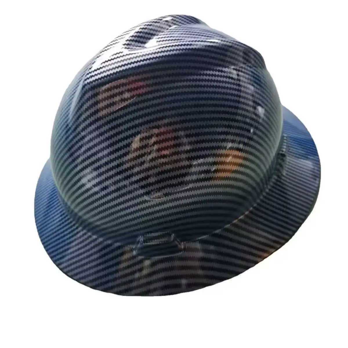 Carbon fiber helmet bright blue