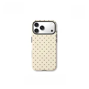 polka dots for use with iPhone 17 air 16 Pro max 15 plus 14 Pro 13/12/11/X/XR/XSMAX sublimation phone case compatible with Samsung Galaxy S25 ultra S24 plus S23 FE S22/S21 polka dot minimalist aesthetic anti-yellowing luxury