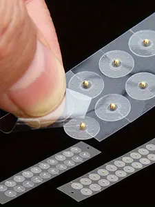 Ear Studs Set with Tweezers, Silver Color Ear Piercings, Decorative Acupressure Points Stickers, 100 Pieces Plus, Non Piercing Jewelry