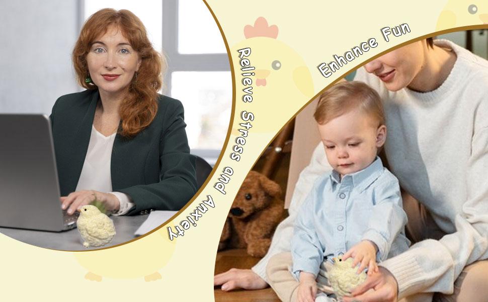 2025 New Gifts 2 Pack - Handmade Chick Squishy Toy Super Soft Squishy Silicone Squeeze Toy Stress Relief, Fidget Toy for Adults Kids Boys Girls Adult Toys TABA