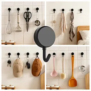 10-Pack Adhesive Wall Hooks, Strong Sticky Hooks No Drilling, Waterproof & Moisture-proof, Removable Traceless Paste Hooks, Creative Round Hooks for Keys Bathroom Kitchen Door Home Storage