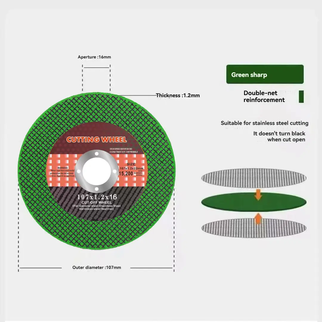 Resin Ultra-Thin Cut Discs for Angle Grinders, 107x1.2x16mm, 50/100 Pieces for Metal Precision Cutting Tasks & Versatile Cutting Capabilities