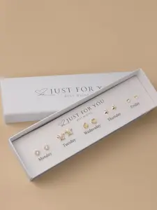 Women's Fashion Stud Earring Set, Rose Star Heart Design, Synthetic Zircon Butterfly, Gift Box Included, Perfect for Parties