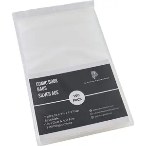 Resealable Comic Book Bags for Silver Age, Current and Modern Premium Sleeves