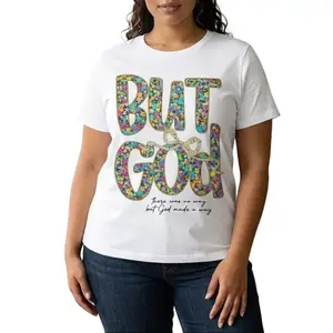 Women's Flowers Floral But God Women Shirt, Christian Clothingcotton Tee, Gift for Her, Jesus Apparel, Religious Top Comfort Summer Womenswear oversize Tee FASHION Printed T-shirt