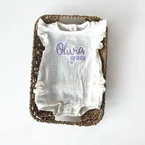 Customized Gauze Bubble Romper Sun Suit