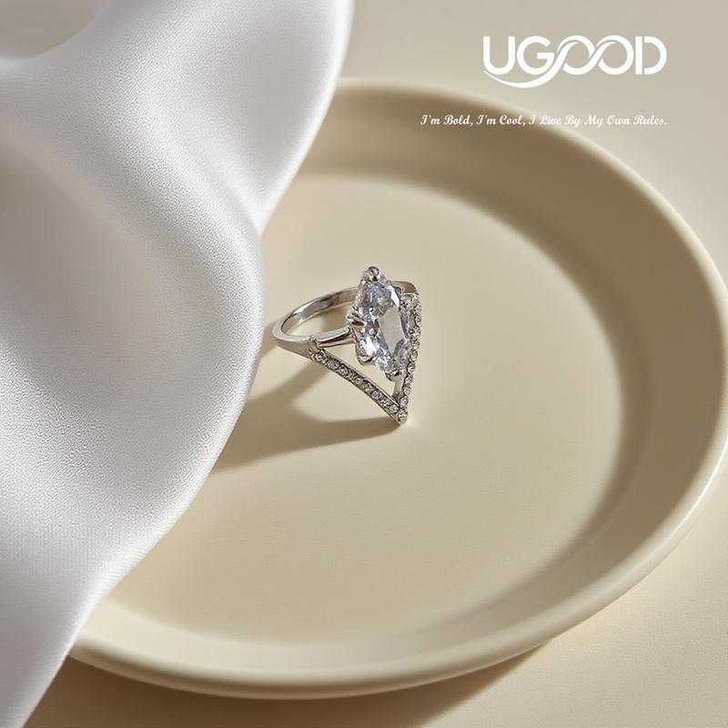 Gem de UGood Ring, Forged with Zicron, Designed with Love, Amplifies Statement and Aesthetics for Casual Outing Occasions, Uplifts Fashion Chic and Confidence