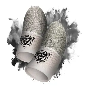 BlueWow SilverFiber Mobile Gaming Finger Sleeves GreyShark Ultra-Soft 0.3mm Thin Fabric Full Coverage Sweat-Proof Hygienic Individual Packing Console Grip