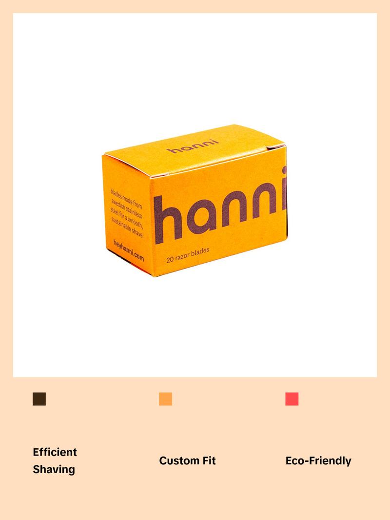 [Hanni Official] Swedish Stainless Steel Blades -  100% Recyclable, Eco-Friendly Double Edge Design for Efficient Shaving Razors Rechargeable